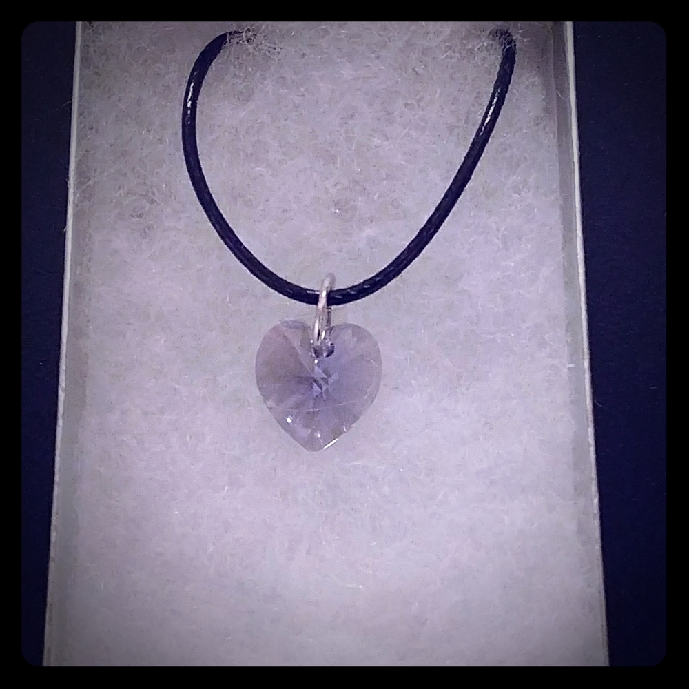 Moonrise Purple Crystal Heart Necklace